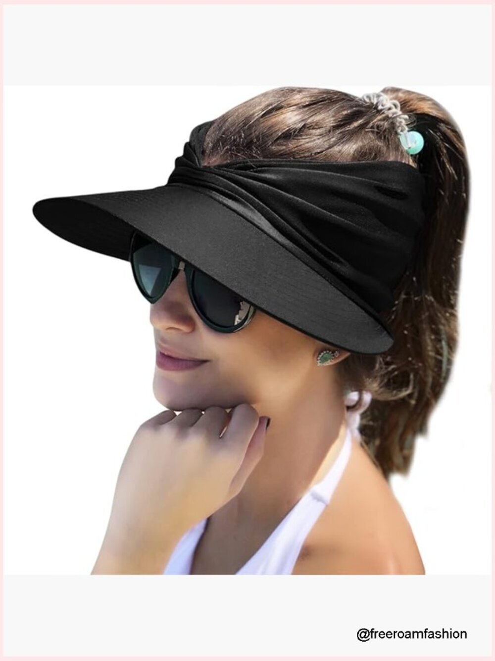 Wide Brim Sun Visor Hat UPF 50+ UV Protection Lightweight Foldable Beach Sport